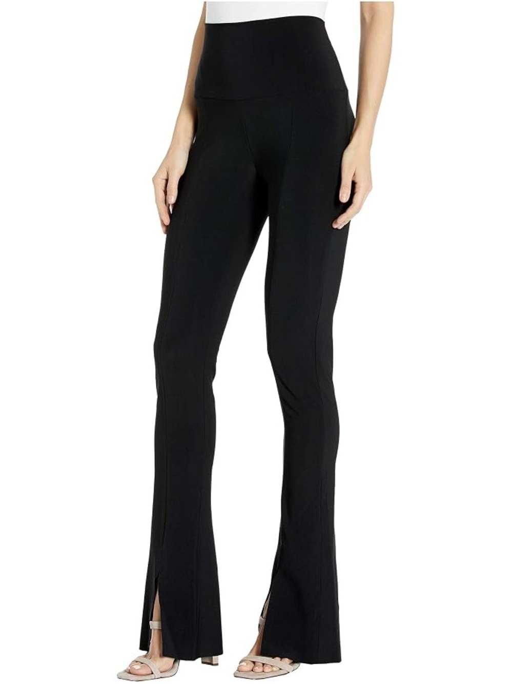 Norma Kamali Black Spat High-Rise Flare Leggings